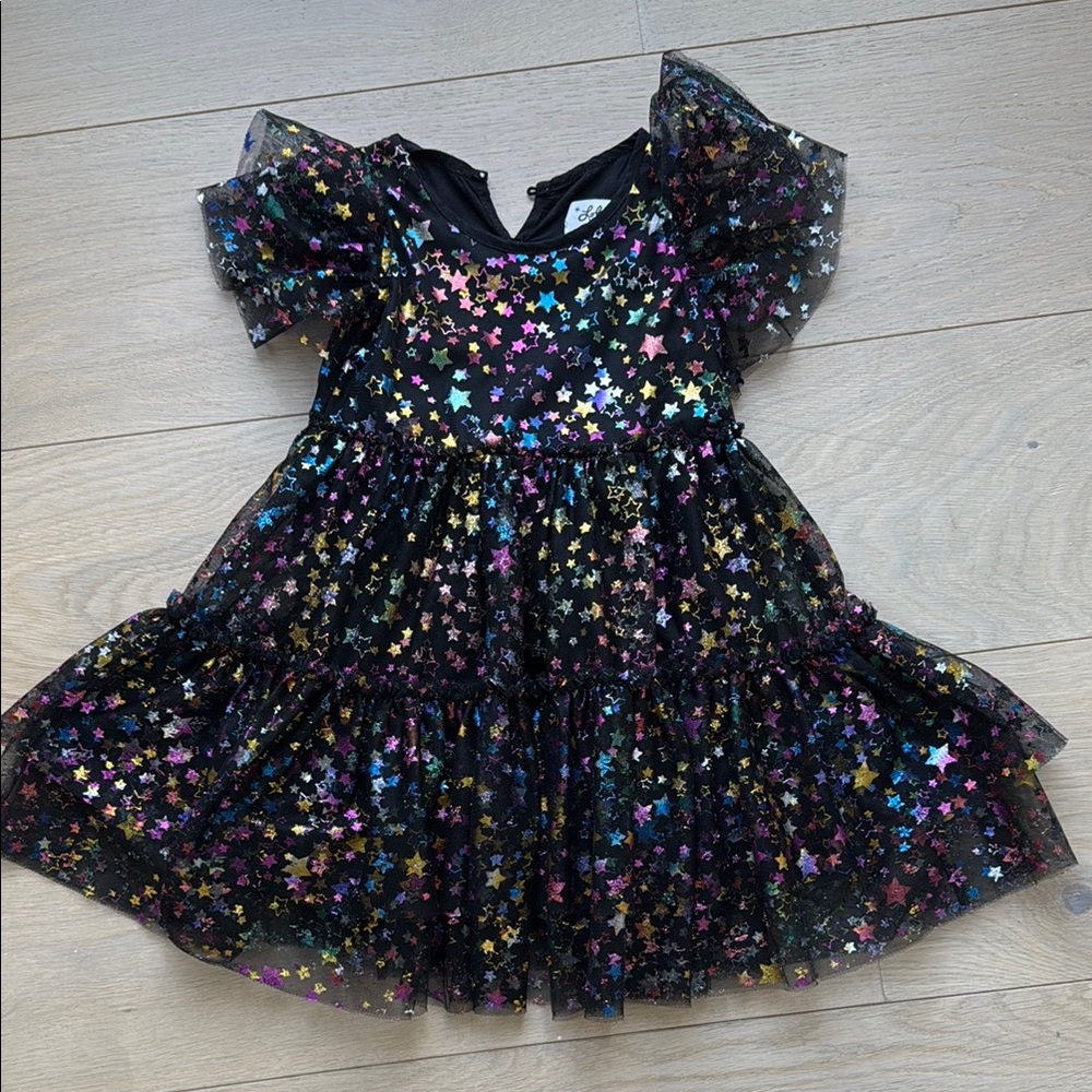 Lola + The Boys size 4 Black Tulle Star Dress
